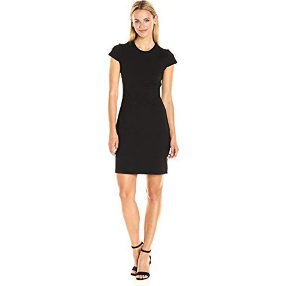 SUSANA MONACO black short sleeve crew dress